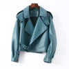 Multi Color Genuine Sheepskin Bomber Leather Jacket Women Motorcycle Leather Jackets