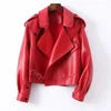 Multi Color Genuine Sheepskin Bomber Leather Jacket Women Motorcycle Leather Jackets
