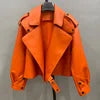 Multi Color Genuine Sheepskin Bomber Leather Jacket Women Motorcycle Leather Jackets