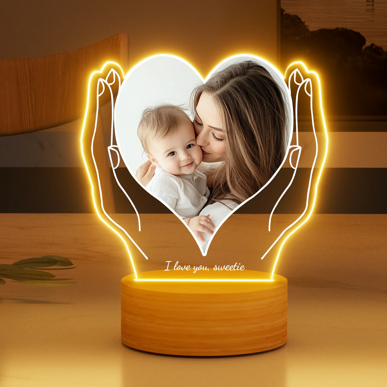 Personalized Valentine's Day Gift For Him (Her), Custom Acrylic Plaque With Photo, Custom Night Light Photo Frame, Suitable For