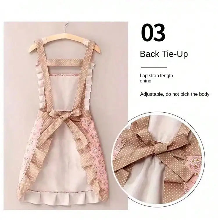 Home & Living, Kitchen & Dining, Kitchen Tools & Gadgets, Canvas Floral Hand Wipe Apron, Kitchen Home Cooking Oil and Stain Resistan