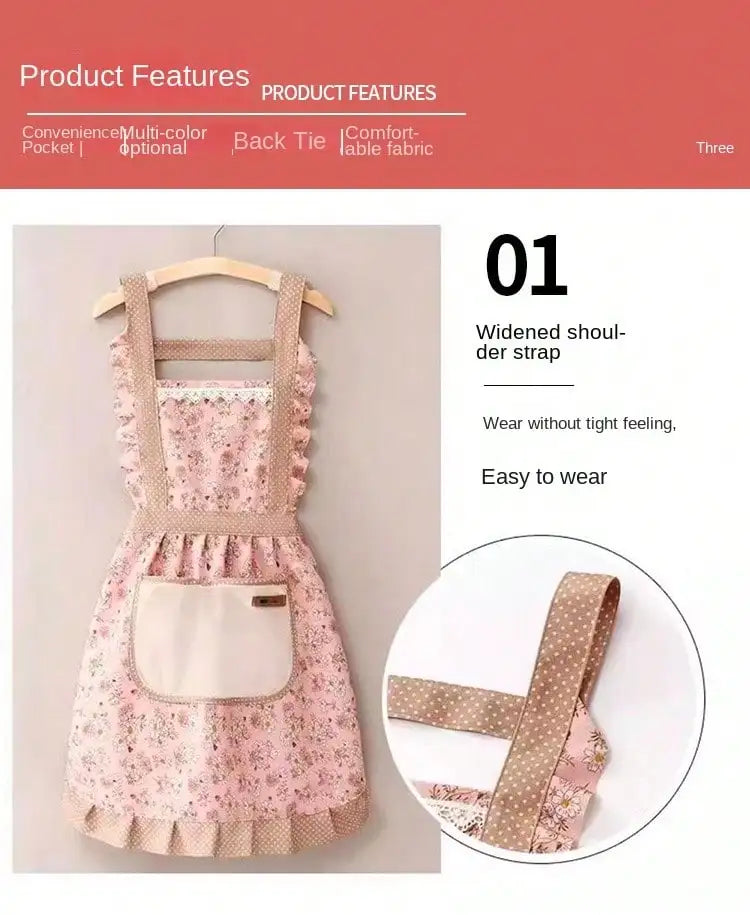 Home & Living, Kitchen & Dining, Kitchen Tools & Gadgets, Canvas Floral Hand Wipe Apron, Kitchen Home Cooking Oil and Stain Resistan