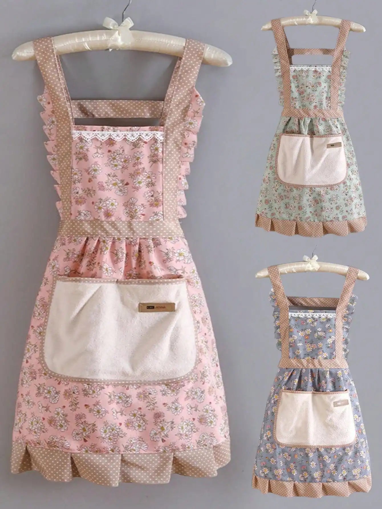 Home & Living, Kitchen & Dining, Kitchen Tools & Gadgets, Canvas Floral Hand Wipe Apron, Kitchen Home Cooking Oil and Stain Resistan