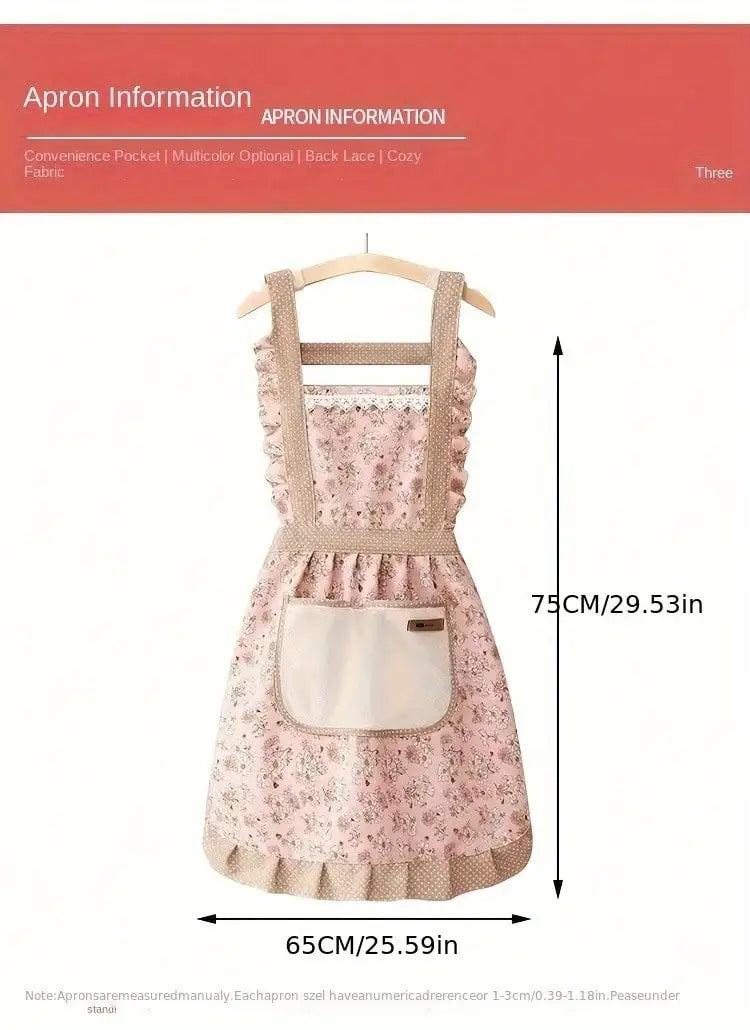 Home & Living, Kitchen & Dining, Kitchen Tools & Gadgets, Canvas Floral Hand Wipe Apron, Kitchen Home Cooking Oil and Stain Resistan