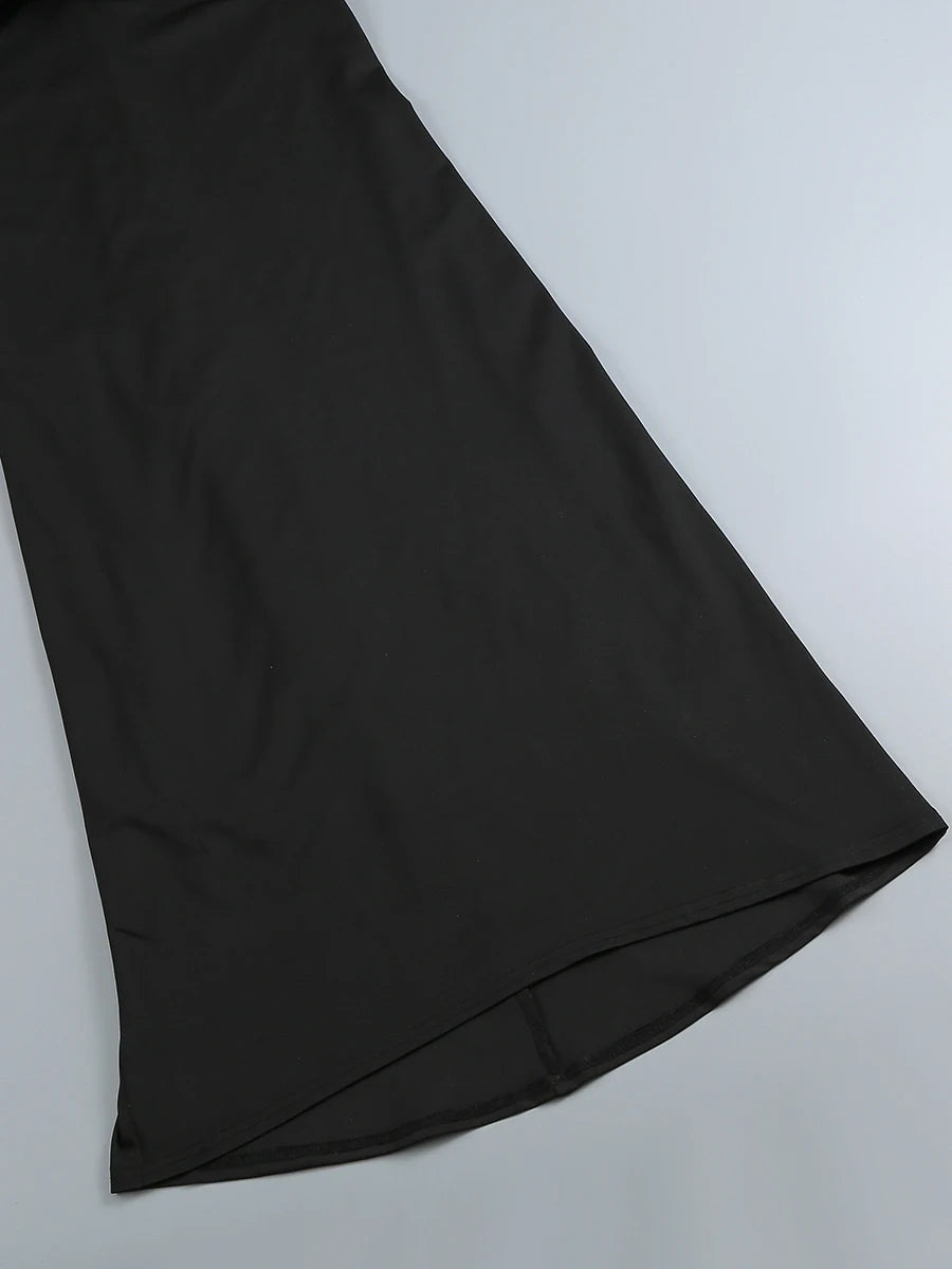 3 Colors New Ins Winter 2024 Women Long Sleeve Red Black Maxi Bodycon Dress Deep V Neck Crystal Evening Party Dress Vestido