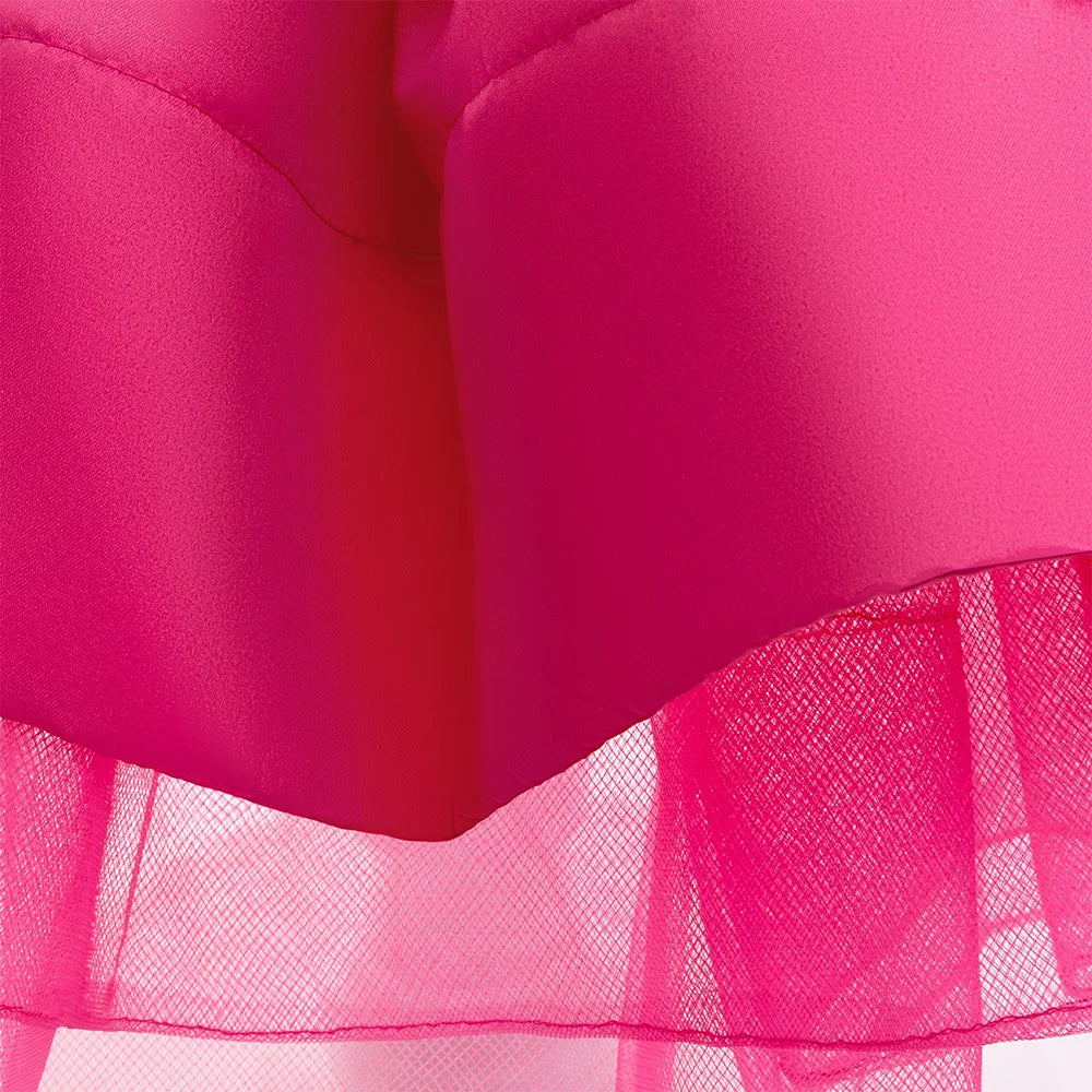 Fashion Big Bow Girls Party Dress Formal Pink Wedding Bridesmaid Birthday Princess Dresses for Girl Gala Christmas Kids Clothes