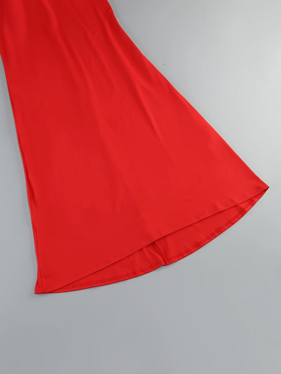 3 Colors New Ins Winter 2024 Women Long Sleeve Red Black Maxi Bodycon Dress Deep V Neck Crystal Evening Party Dress Vestido