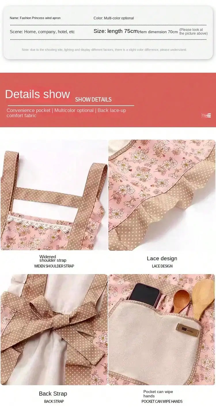 Home & Living, Kitchen & Dining, Kitchen Tools & Gadgets, Canvas Floral Hand Wipe Apron, Kitchen Home Cooking Oil and Stain Resistan