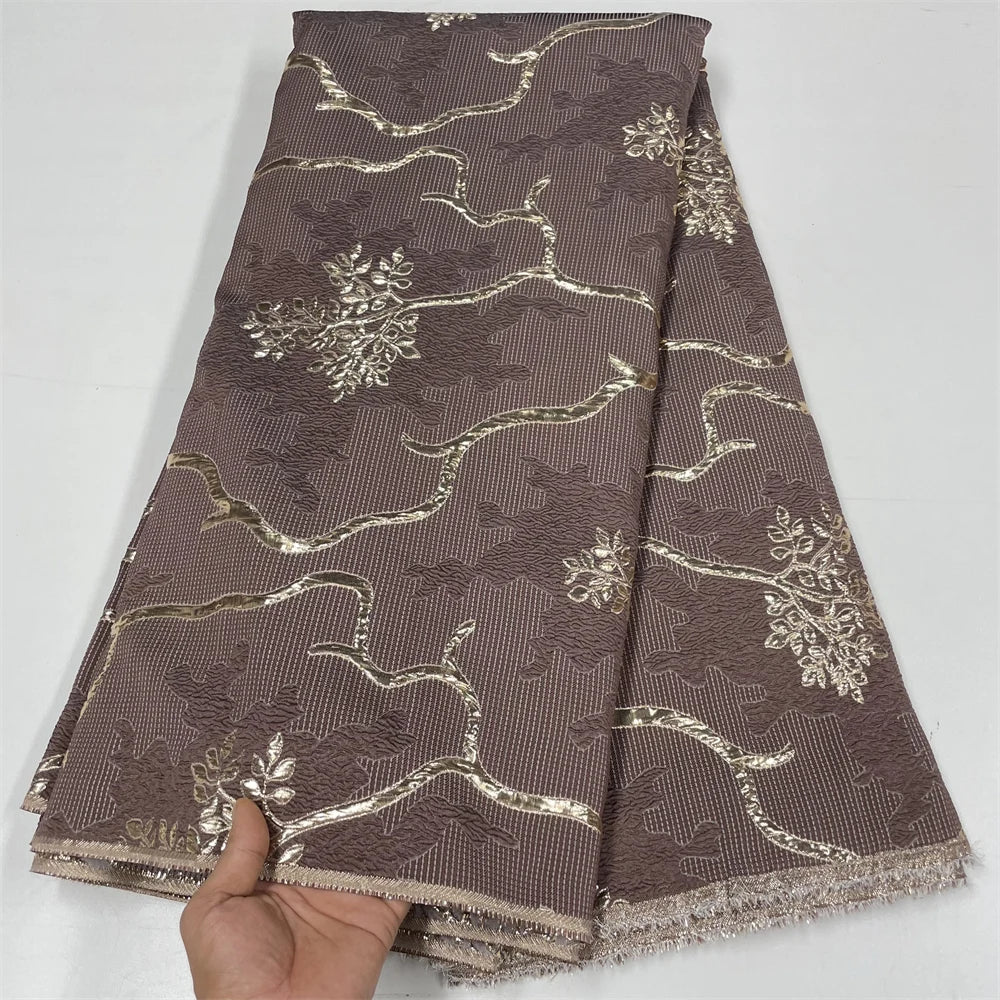 African Tulle Lace Fabric 2023 Satin Nigerian Brocade Gild Jacquard Lace Fabric For Sewing Wedding Party Dress Women Cloth PL194