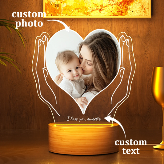 Personalized Valentine's Day Gift For Him (Her), Custom Acrylic Plaque With Photo, Custom Night Light Photo Frame, Suitable For